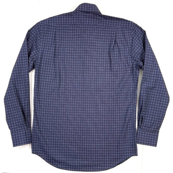 Hagen Carmel CA Shirt Mens Size Medium Classic Blue Plaid Business Casual Preppy - Picture 7 of 11